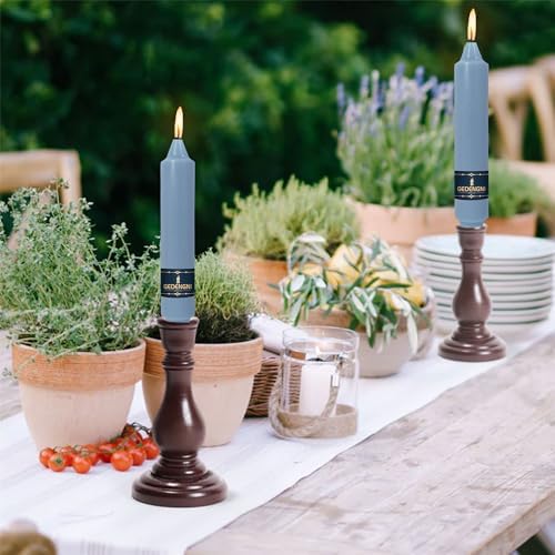 Blue Taper Candle Dripless Candlesticks - Gedengni 4pcs Unscented Candles Long Candle Sticks 7inches Grey Tapered Candles for Home Party Wedding Restaurant Holiday Decor,18D-GREBLU - Image 4