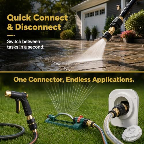3/4 Inch Garden Hose Quick Connector Fittings-Universal Water Hose Adapter - Image 3