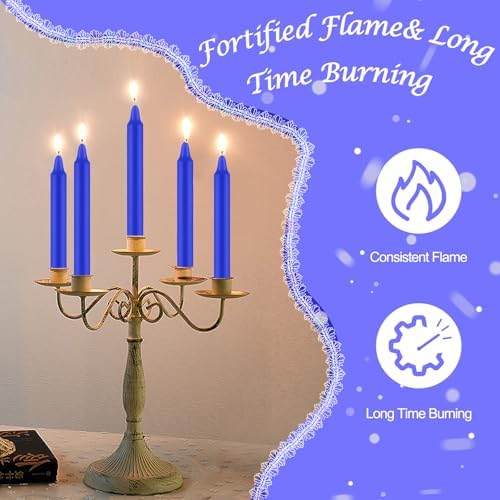 Tobeape 24 Pack Blue Spell Chime Candles, 4" Unscented Mini Taper Candles - Image 5