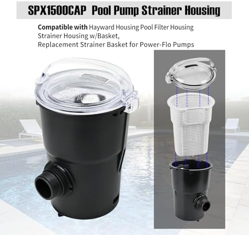 SPX1500CAP Pump Strainer Housing w/Basket Compatible with Hayward Powerflo | Pump Strainer Body Compatible with Hayward Power-Flo LX SP1580 Series, Power-Flo II SP1700 Series, Power-Flo SP1500 Series