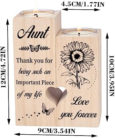 Double Sided Printing Candle Holders, Aunt Gifts from Nieces and Nephews - Image 6