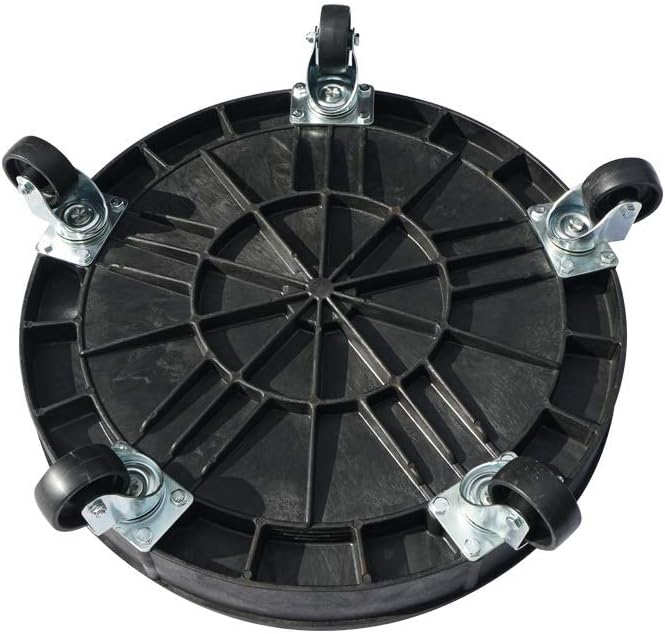 ELAFROS 30 Gallon and 55 Gallon Heavy Duty Plastic Drum Dolly – Durable Plastic Drum Cart 900 lb. Capacity- Barrel Dolly with 5 Swivel Casters Wheel,Black, 2 Packs