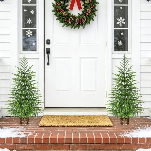 BLEUM CADE 2 Pack 3FT Small Norfolk Pine Tree, Table top Christmas Tree by BLEUMCADE