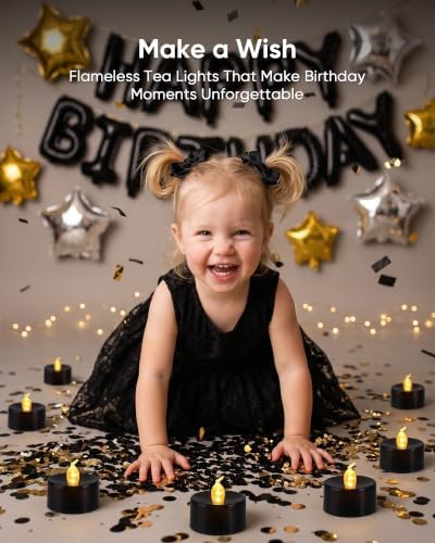 Homemory 50-Pack Black Flameless Battery Tealight Candles, 200+ Hours - Image 5