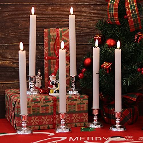 GenSwin Led Flameless Taper Candles Battery Operated Remote Timer White - Image 2