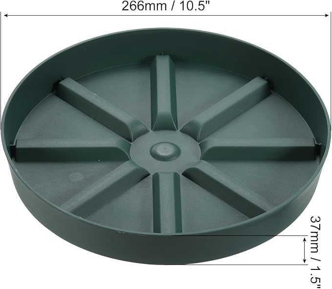 PATIKIL Plant Pot Saucers 10.5 Inch, 6 Pack Plastic Round Plant Pot Thicker Flower Drip Tray for Indoor Outdoor, Green