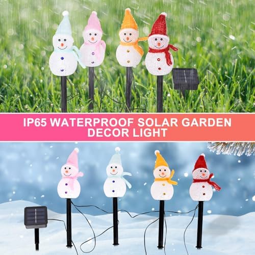 Outdoor Christmas Decorations 2025-Christmas Light Stakes for Yard-Snowman Solar Lights-Snowman Christmas Ornaments for Yard Garden Lawn Landscape Patio Walkway Decor - Image 5