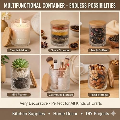 DARJEN 12 Pcs 10 oz Glass Candle Jars with Lids, Candle Tins-Clear - Image 4