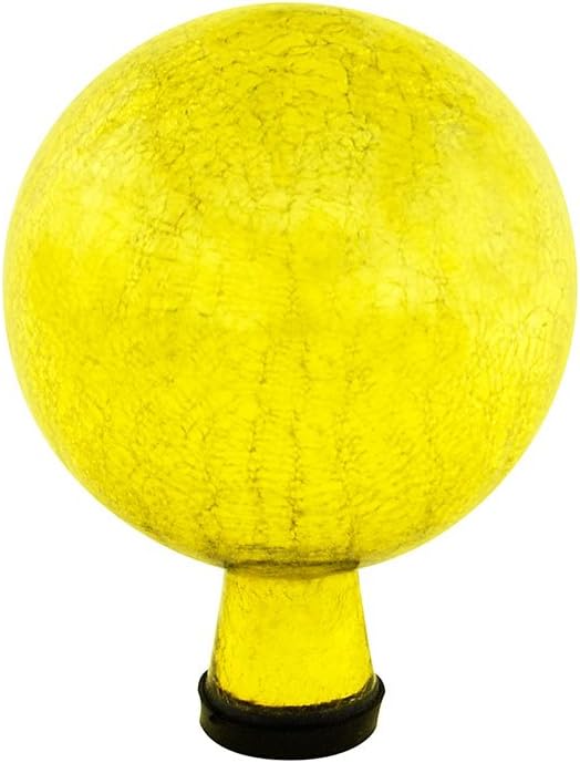 Achla Designs G6-Y-C, Lemon Drop 6-Inch Crackle Gazing Globe Ball, 6
