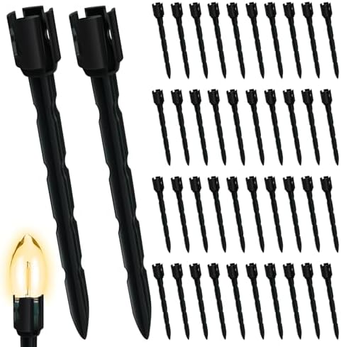 120 Pcs 5 Inch Christmas Light Stakes, Black by Unknown