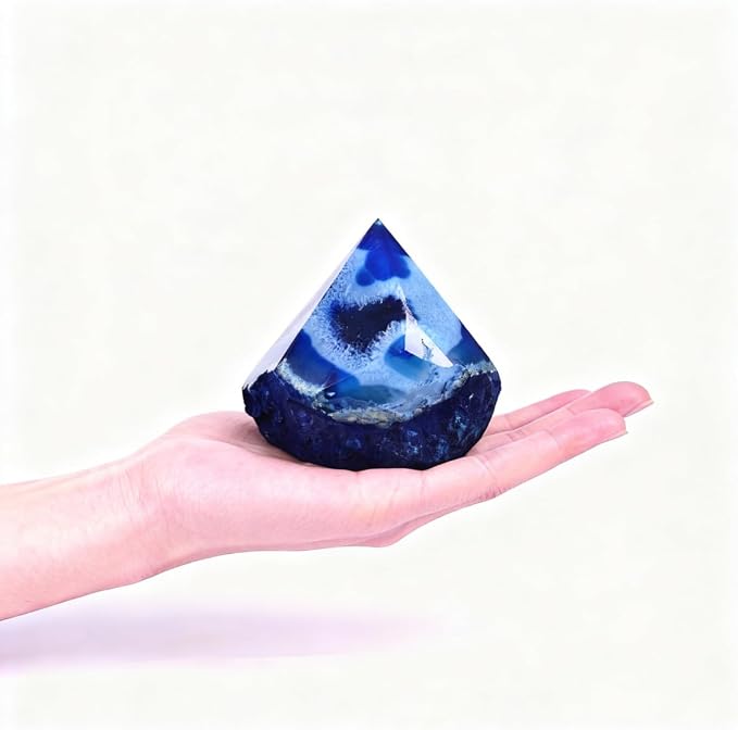Large Agate Irregular Wand 1.7-2.2 Lbs Dyed Blue for Ocean Style Calm Home Corner Outdoor Garden Decorative Stone