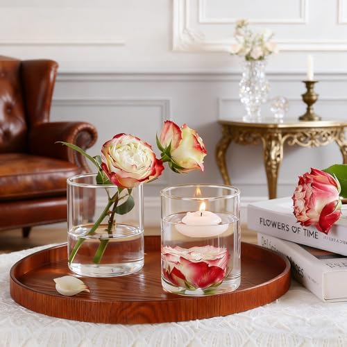 TBWIND 12pcs 4 Inch Clear Glass Cylinder Vases for Centerpieces - Image 2