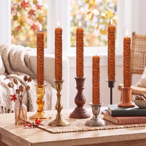Conelist 6 Pcs Fall 3D Maple Leaf Taper Candles 8.5 Inch Autumn Colorful Decorative Scented Candles Fall Home Table Centerpiece Decorations for Thanksgiving Harvest Halloween Party Decor (1 Color) - Image 5