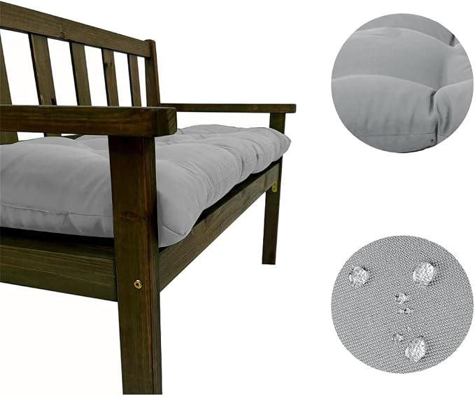 Srutirbo Indoor Outdoor Bench Cushion, Waterproof Swing Cushion Seat Chair Replacement Pads Pillow for Lounger Garden Furniture Patio Metal Wooden (Light Grey, 59 * 20inch)