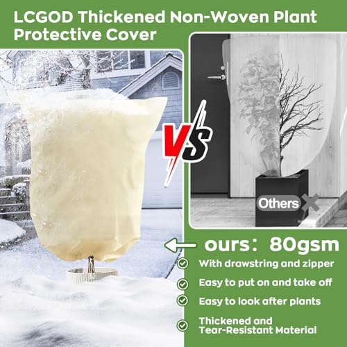 Plant Frost Protection Cover, 2 Pack 24" x 32" Zipper & Drawstring - Image 7