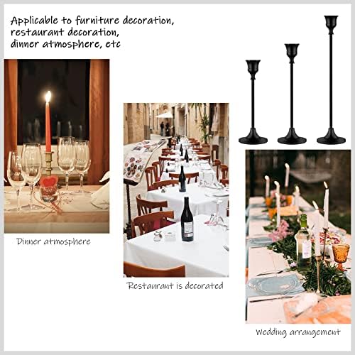 BEZURA Black Taper Candle Holders Set of 6,Aluminum Alloy Candlestick Holders for Candlesticks Vintage Metal Candle Stick Candle Holder for Fireplace Party Dining Home - Image 7