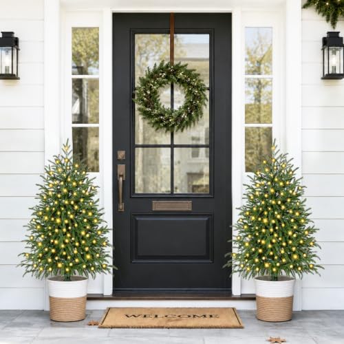 3FT Small Christmas Tree with Lights, Pre-Lit Norfolk Pine Tree Potted - Image 2