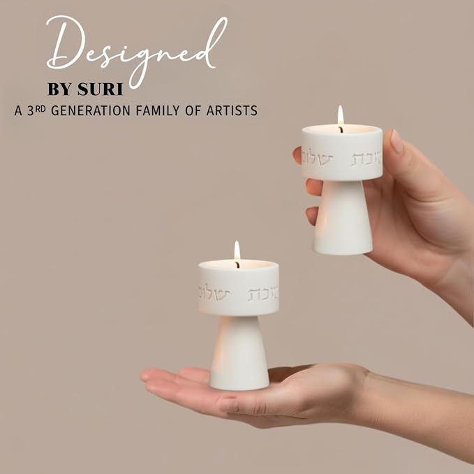 Solura Luxury Candle Holder Set – Modern Décor for Living Room & Dining Table - White