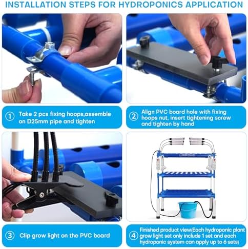 Upgraded Hydroponics Growing System with LED Grow Lights,108 Plant Sites,3 Layers Food-Grade PVC-U Pipes Hydroponic Grow Kit