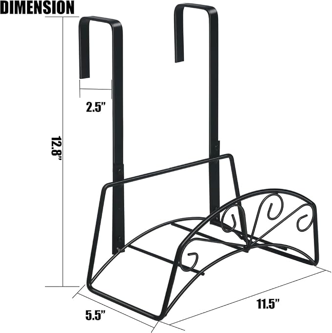 Garden Hose Holder, Water Hose Holder,Sturdy Hose Reel Holds, Metal Water Hose Stand for Outside -Wall Mount Or Hanger (Black)