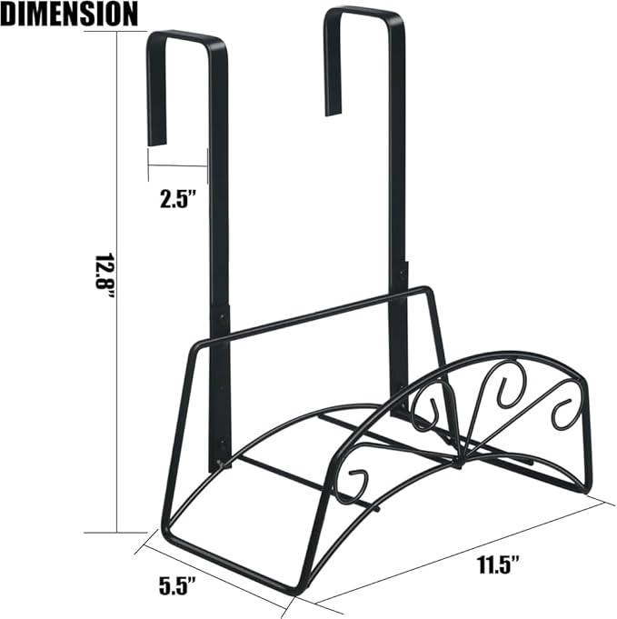 Garden Hose Holder, Metal, 2PCS Black | Heavy Duty Detachable, Wall Mount or Hanger, Holds 160 FT, For Expandable & Flexible Hoses, Water Hoses Holder for Outside