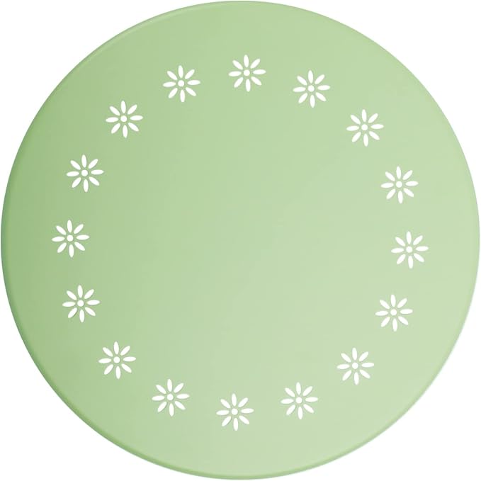 danpinera Outdoor Side Tables with Flower Cut Outs, Weather Resistant Steel Patio Side Table, Small Round Outdoor End Table Metal Side Table for Patio Yard Balcony Garden Green
