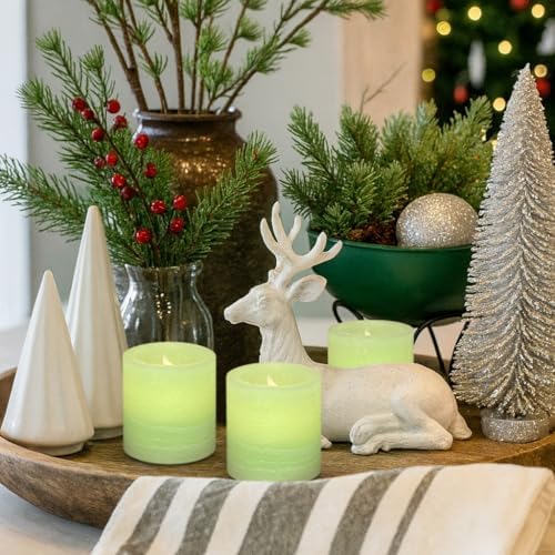 FURORA LIGHTING Green Marble Real Wax Votive LED Candles, 6-Pack - Image 4