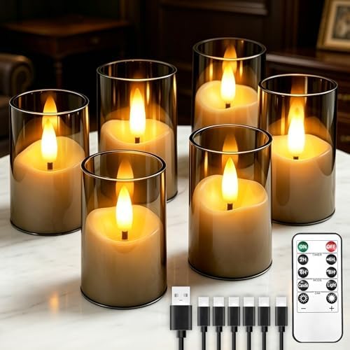 Rechargeable Flameless Candles with Timer Remote by CYVONUS