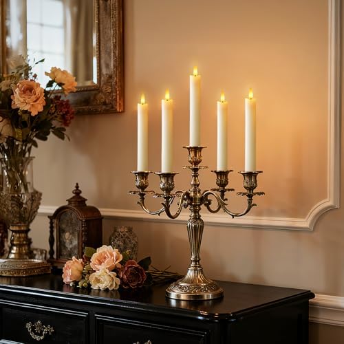 7 Inches Flameless Taper Candles with Remote Timer, Real Wax Ivory Short Led Candlesticks, 3D Wick Light Battery Operated Candlesticks for Christmas Home Wedding Table Decor, 12 Pcs - Image 5