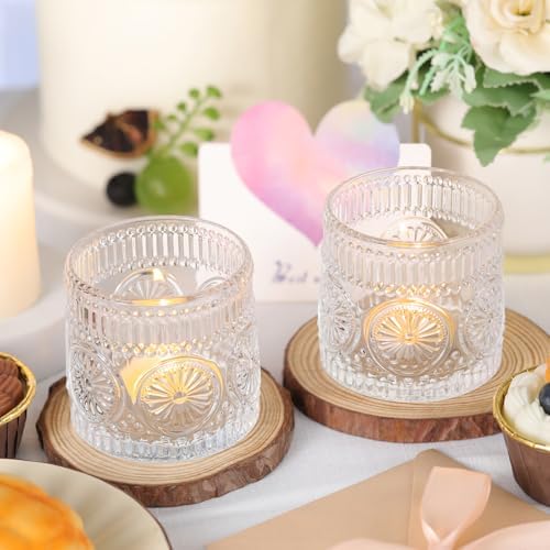 6Pcs Large Votive Candle Holders Clear Glass Tealight Candle Holders - Image 3
