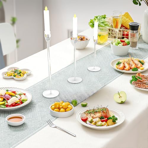 Candlestick Holders Small Acrylic Clear Taper Candle Stand Bundle for Table Centerpiece Suitable for 3/4 & 7/8 Inch Electronic LED Candles for Home Decor Wedding Party (6 PCsTaper Candle Holders) - Image 5