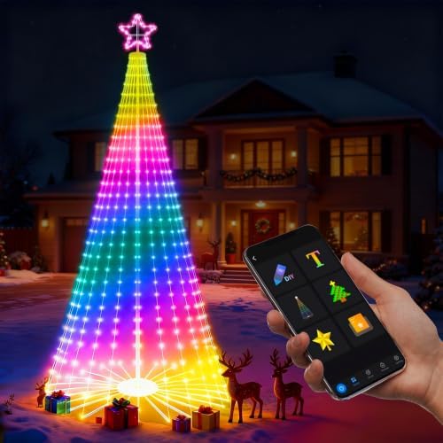 12FT Outdoor Christmas Cone Tree, 832 LEDs, App and Remote Control by Createunforgettablememories