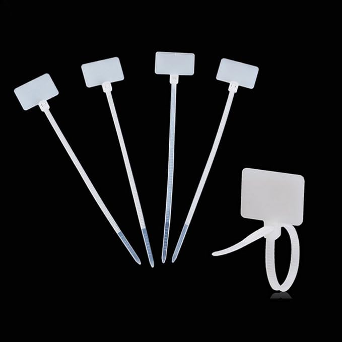 100 Pcs Write on Tags Wire Zip Ties Cable Mark Tags Nylon Power Marking Label (100pcs)