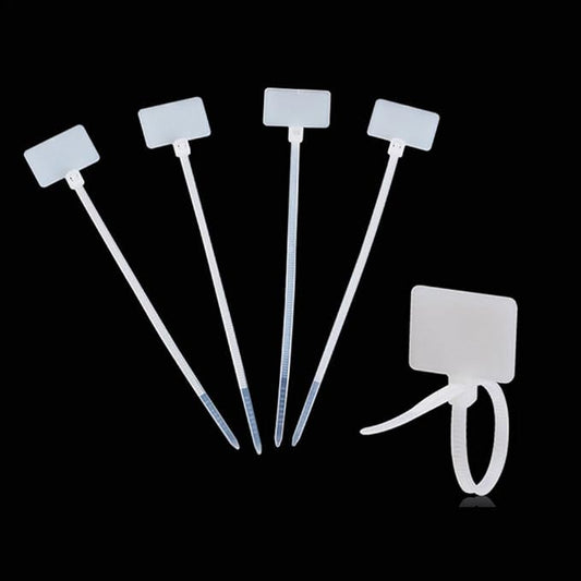100 Pcs Write on Tags Wire Zip Ties Cable Mark Tags Nylon Power Marking Label (100pcs)