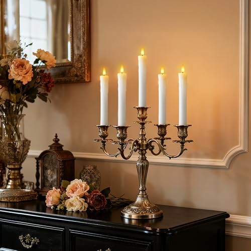 7 Inches Dripless Flameless Taper Candles with Remote Timer Dimmer, Real Wax Battery Candlesticks, 3D Flame Fake Candlesticks for Home Wedding Christmas Decor, White, 12 Pcs - Image 5