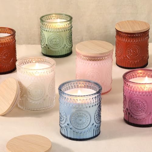 DARJEN 10 Pcs 8oz Glass Candle Jars with Lids, Candle Containers Tins-Pink - Image 6