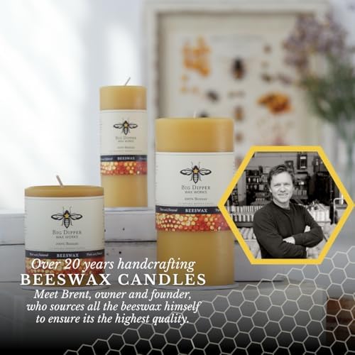 Big Dipper Wax Works 100% Beeswax Pillar Candle, 2 x 4.75 in, Natural - Image 2