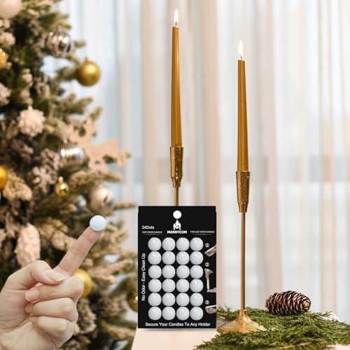Taper Candle Sticky Dots - 24pcs Spiral Candle Sticky Dots Candles Adapter Soft Wax Candle Holder Accessories for Secure Candle Placement - White - Image 3