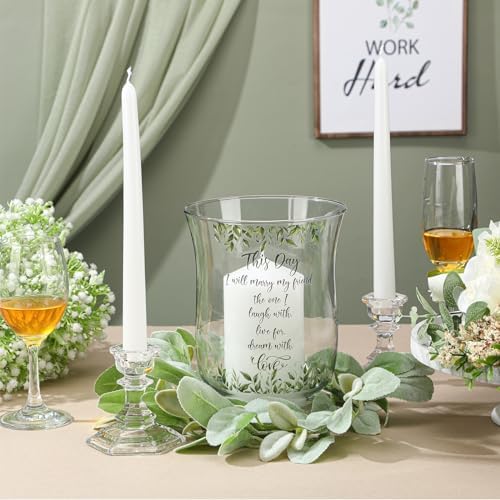 Irenare Unity Candles for Wedding Ceremony with Holder,Green Leaf by Irenare
