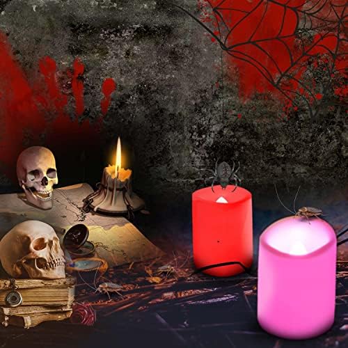 6 PCS Color Changing Remote Flameless Flickering LED Timer Votive Candles/Colored Battery Operated Tea Light Fake Candle for Outdoor Halloween Pumpkin Easter Christmas Decorations - Image 4