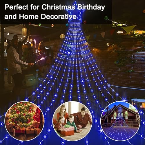 23FT Christmas String Lights, Waterfall Star Lights Outdoor for Yard - Image 4
