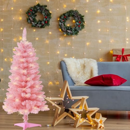 Pre-Lit Artificial Christmas Tree 4Ft, Battery Operated Desktop Xmas Tree with 70 LED 210 Branch Tips Mini Christmas Tree Decoration Indoor Outdoor - Image 6