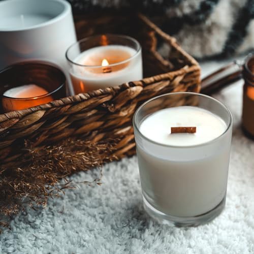 SHOWIN 8 OZ Thick Candle Jars for Making Candles 15 Pcs, Gray Empty Jars with Wood Lids for Candle Making, Sample Container,Clear Gray - Image 5
