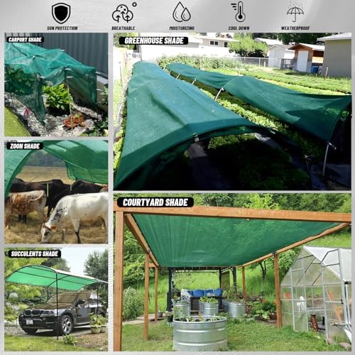 Sun Shade Cloth with Grommets for Garden, 40% 20x30ft, Dark Green - Image 6