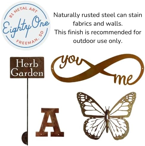Christian Jesus Fish Metal Steel Garden Landscape Stake 20 to 33 Inches Tall (Flat Jesus Fish 20" Tall Including Stake, Naturally Rusted)