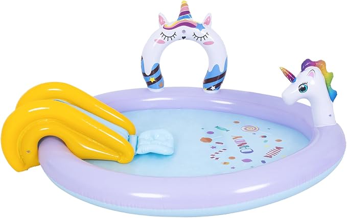 DIMAR GARDEN Inflatable Kids Swimming Pool Water Slide Spray Pool Play Center