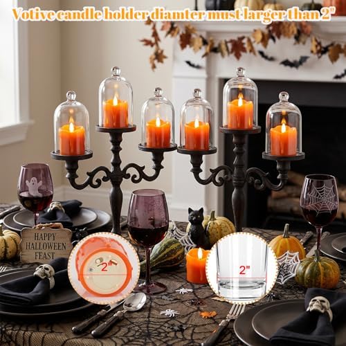Orange Flameless Votive Candles Battery Operated with Remote Timer - Image 4