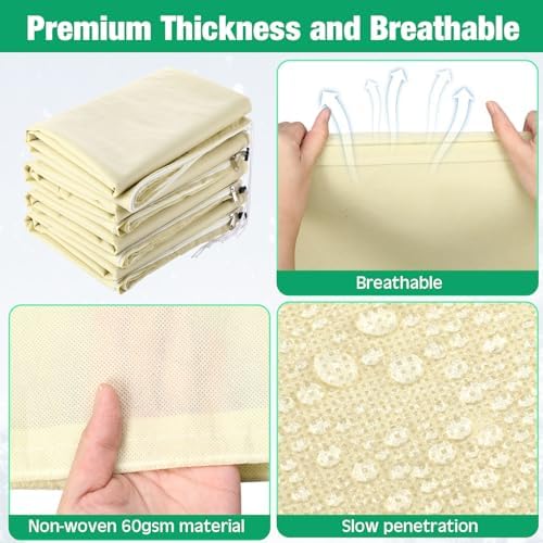 4 Pcs Plant Covers Freeze Protection 35.4" x 59", Beige - Image 6