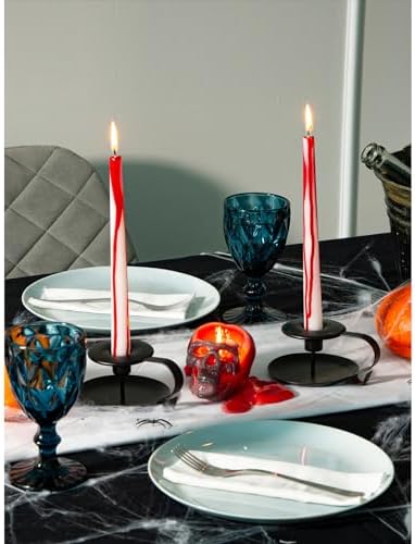 CANDWAX 12 inch Taper Candles Set of 12 - Unscented, Blood White, No Drip Taper Candles - Ideal for Halloween or Themed Events - Image 4