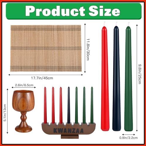 DERTE 10 Pieces Kwanzaa Kinara Candles Set Kwanzaa Celebration Decoration - Image 2